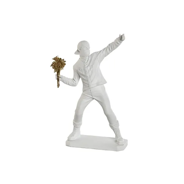 Decorative Figure Home ESPRIT White Golden 23 x 12 x 40 cm