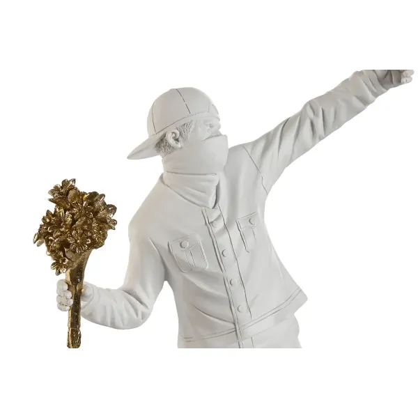 Decorative Figure Home ESPRIT White Golden 23 x 12 x 40 cm