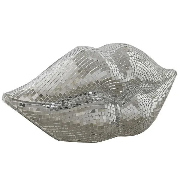 Decorative Figure Home ESPRIT Silver Lips 33 x 11 x 14 cm