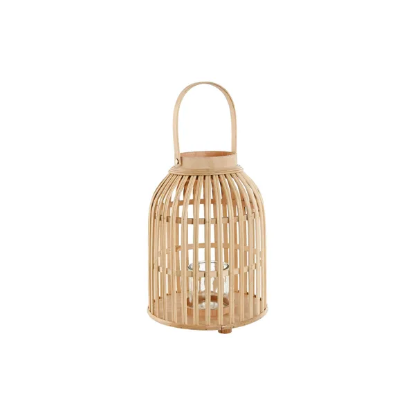 Candleholder Home ESPRIT Natural Light brown Bamboo Crystal 22,5 x 22,5 x 30 cm