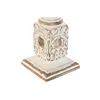 Candleholder Home ESPRIT White Natural Metal Mango wood 13 x 13 x 46 cm