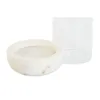 Candleholder Home ESPRIT White Natural Crystal Marble 10 x 10 x 18 cm