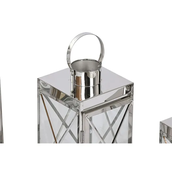 Lantern Home ESPRIT Silver Crystal Steel Chromed 22 x 20 x 50 cm (4 Pieces)