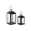 Lantern Home ESPRIT Black Silver Crystal Steel 18 x 18 x 41 cm (2 Pieces)