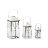 Lantern Home ESPRIT Silver Crystal Steel Chromed 20 x 20 x 48 cm (3 Pieces)