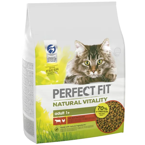 Cat food Perfect Fit Natural Vitality Beef 2,4 kg Adults Chicken