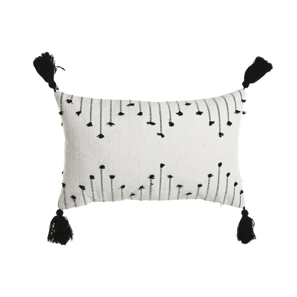 Cushion Home ESPRIT White Black Rhombus 50 x 15 x 30 cm