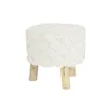 Footrest DKD Home Decor White Brown Eucalyptus wood 40 x 40 x 40 cm