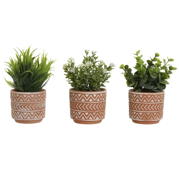 Decorative Plant Home ESPRIT Polyethylene Cement 12 x 12 x 17 cm (3 Units)