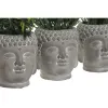 Decorative Plant Home ESPRIT Polyethylene Cement Buddha 10 x 10 x 21 cm (3 Units)