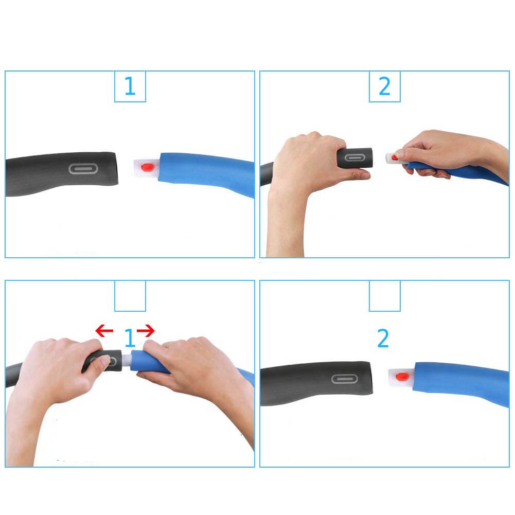 Hula hoop with massager Springos FA0068 100 cm blue-grey