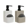 Soap Dispenser Home ESPRIT Black Beige Light grey Resin Marble 9 x 8 x 18 cm (2 Units)