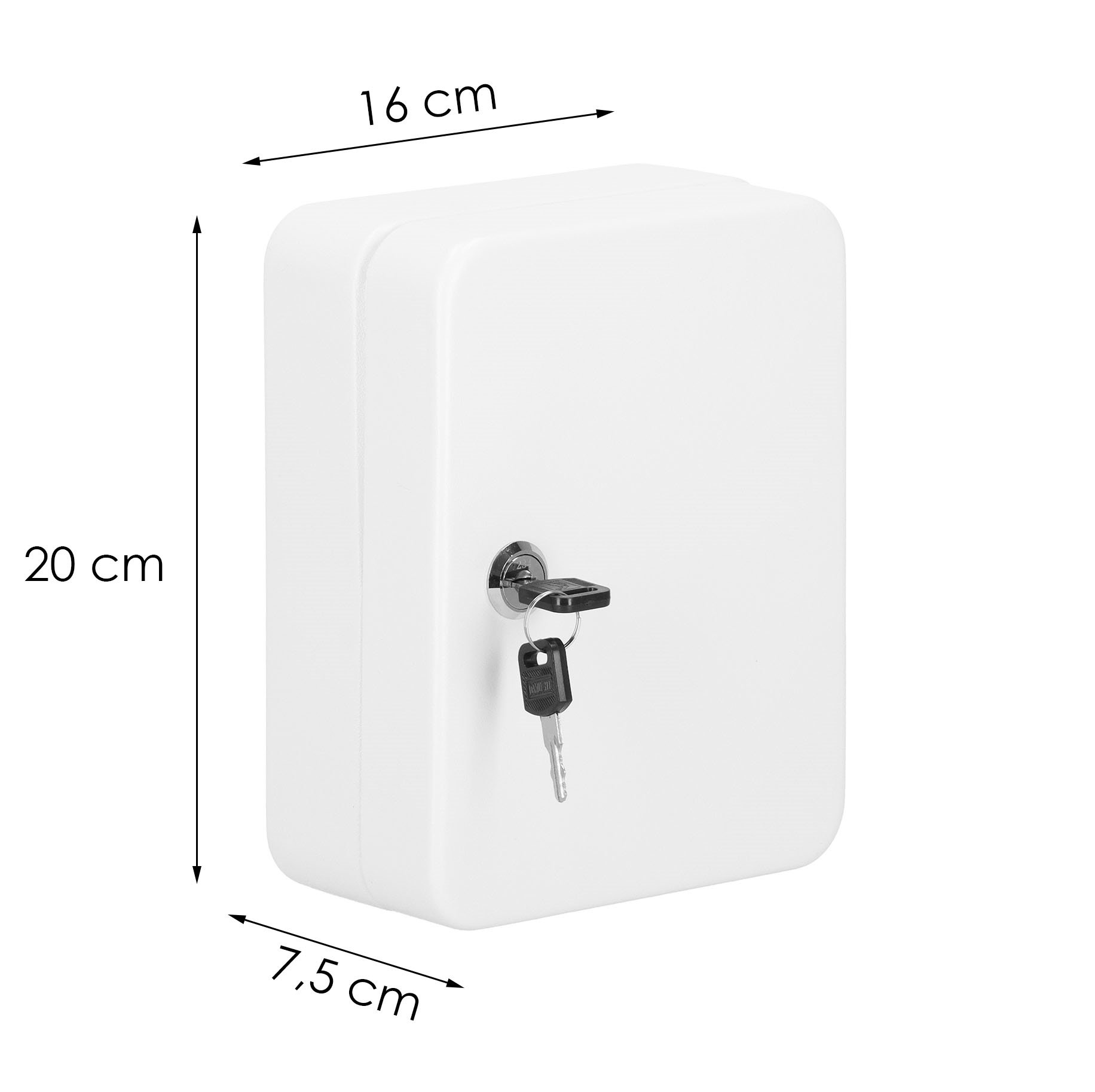 Key box with tags, metal safe Springos HA5028, white case