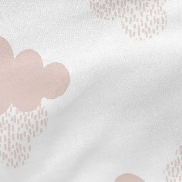 Fitted sheet HappyFriday BASIC KIDS White Pink 70 x 140 x 14 cm Clouds