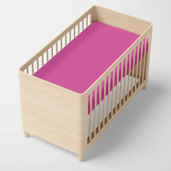 Fitted sheet HappyFriday BASIC KIDS Fuchsia 70 x 140 x 14 cm