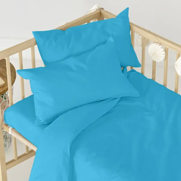 Fitted sheet HappyFriday BASIC KIDS Turquoise 70 x 140 x 14 cm