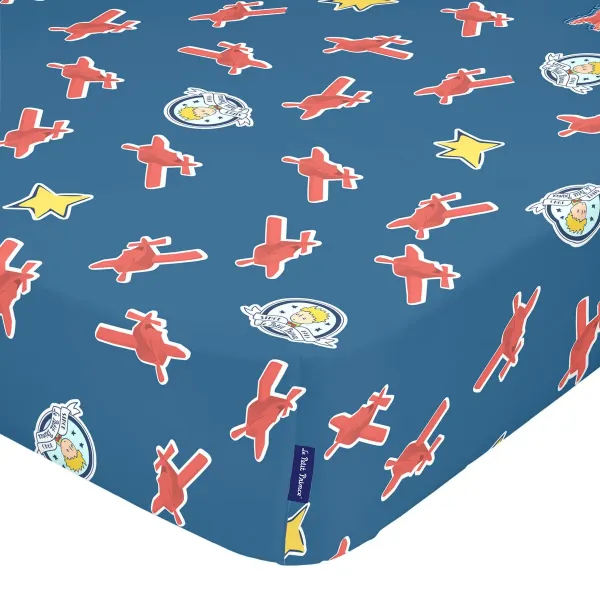 Fitted sheet HappyFriday LE PETIT PRINCE Multicolour Dark blue 60 x 120 x 14 cm Little Plane