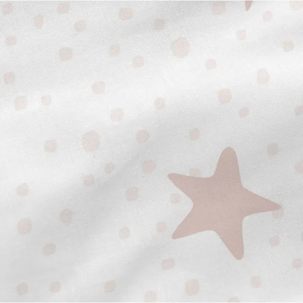 Fitted sheet HappyFriday BASIC KIDS White Pink 60 x 120 x 14 cm Stars