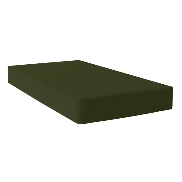 Fitted sheet HappyFriday BASIC Dark green 90 x 200 x 32 cm