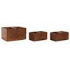 Storage boxes Home ESPRIT Brown Fir wood 35 x 25 x 20 cm 3 Pieces