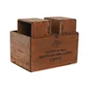 Storage boxes Home ESPRIT Brown Fir wood 35 x 25 x 20 cm 3 Pieces