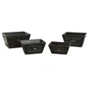 Storage boxes Home ESPRIT Black Fir wood 34 x 26 x 18 cm 4 Pieces