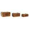 Storage boxes Home ESPRIT Genuine Natural Fir wood 38 x 24 x 20 cm 3 Pieces