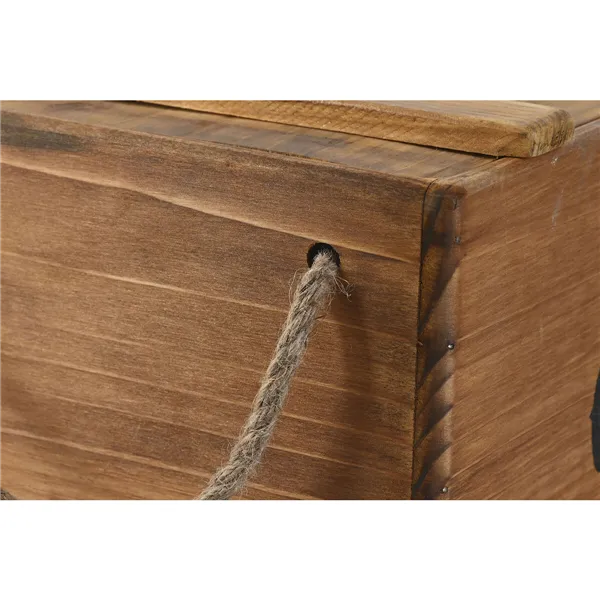 Storage boxes Home ESPRIT Genuine Natural Fir wood 38 x 24 x 20 cm 3 Pieces