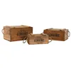 Storage boxes Home ESPRIT Genuine Natural Fir wood 38 x 24 x 20 cm 3 Pieces