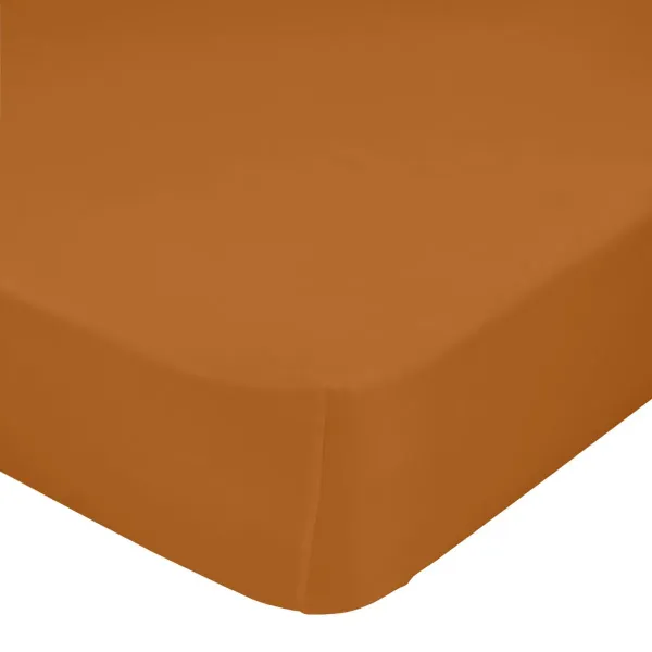 Fitted sheet HappyFriday BASIC Terracotta 200 x 200 x 32 cm