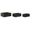 Storage boxes Home ESPRIT Cox Apples 1830 Black Fir wood 40 x 30 x 15 cm 3 Pieces