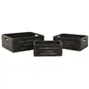 Storage boxes Home ESPRIT Cox Apples 1830 Black Fir wood 40 x 30 x 15 cm 3 Pieces