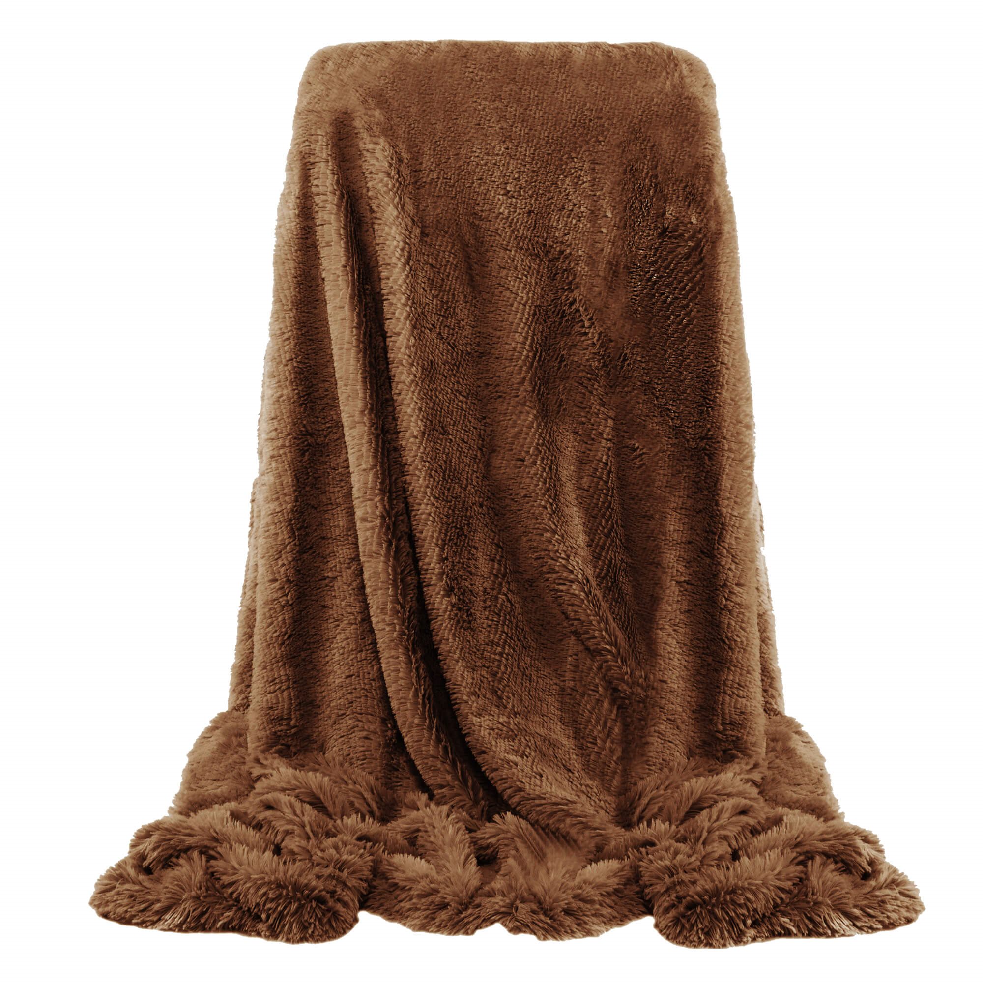 Bedspread Springos HA7070, reversible blanket 220x240 cm, sofa throw, brown