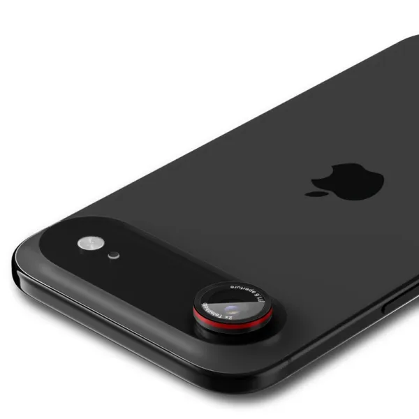 Spigen Optik Pro L-Series Glas.TR EZ Fit 2-Pack – Lens Protective Glass for iPhone Air (2 pcs) (Black / Red)