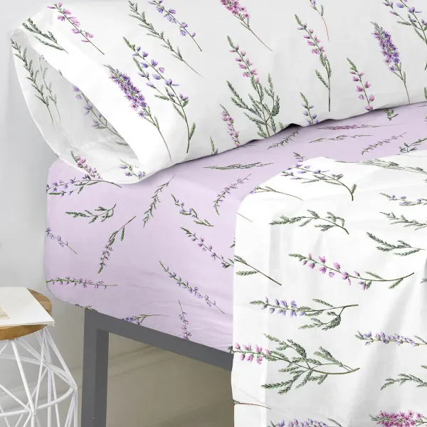 Fitted sheet HappyFriday Lavanda Multicolour 180 x 200 x 32 cm