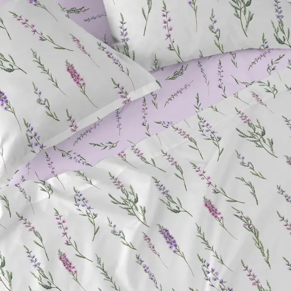 Fitted sheet HappyFriday Lavanda Multicolour 160 x 200 x 32 cm