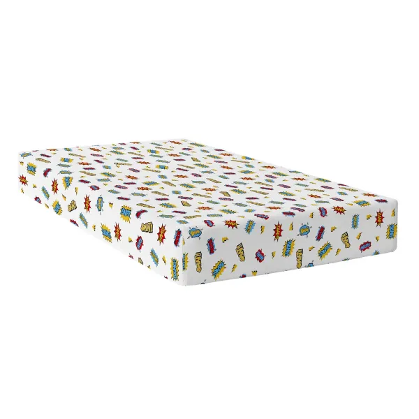 Fitted sheet HappyFriday MR FOX White Multicolour 90 x 200 x 32 cm