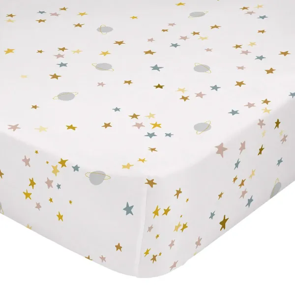 Fitted sheet HappyFriday Saturn Multicolour 90 x 200 x 32 cm