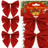 Christmas Bow Springos CA1292, 3 pcs, Glittery Red Ornament