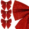 Christmas Bow Springos CA1292, 3 pcs, Glittery Red Ornament