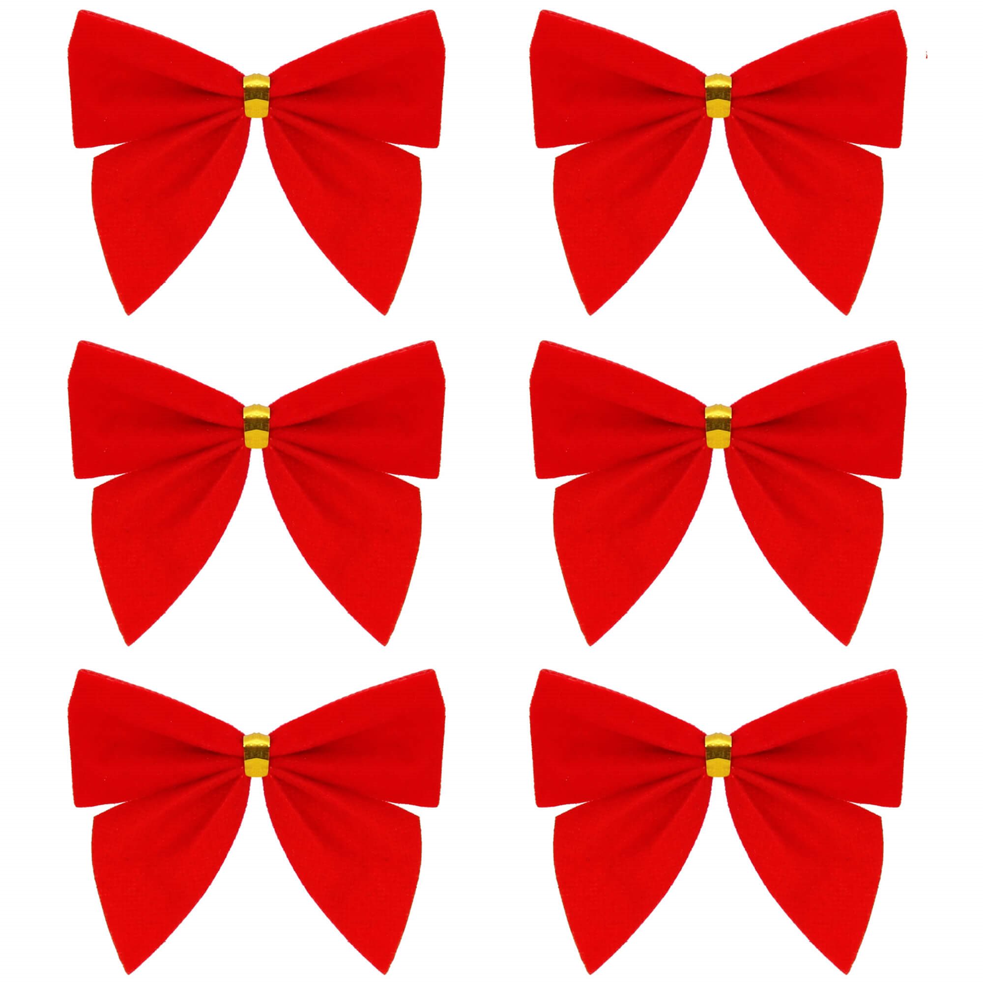 Christmas bows Springos CA1310, 9.5 x 7.5 cm, 6 pcs.