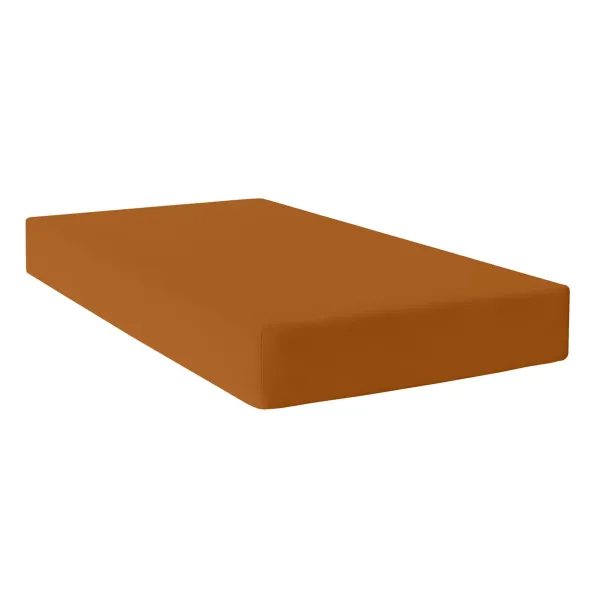 Fitted sheet HappyFriday BASIC Terracotta 105 x 200 x 32 cm