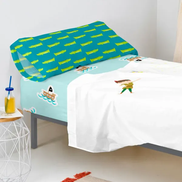 Fitted sheet HappyFriday MR FOX Multicolour 105 x 200 x 32 cm