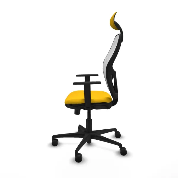 Office Chair with Headrest Jorquera Piqueras y Crespo 1D036N1 Yellow