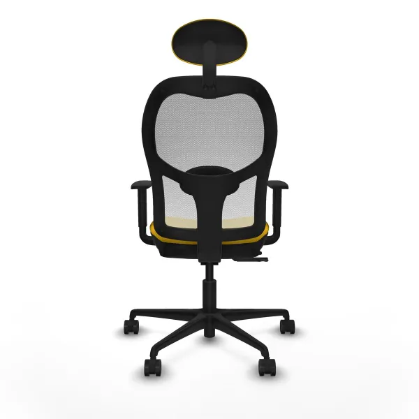 Office Chair with Headrest Jorquera Piqueras y Crespo 1D036N1 Yellow