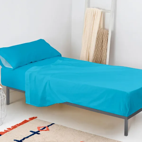 Fitted sheet HappyFriday BASIC KIDS Turquoise 105 x 200 x 32 cm