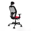 Office Chair with Headrest Jorquera Piqueras y Crespo 1D036N1 Red