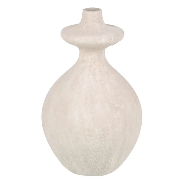 Vase Cream Ceramic Sand 21 x 21 x 38 cm