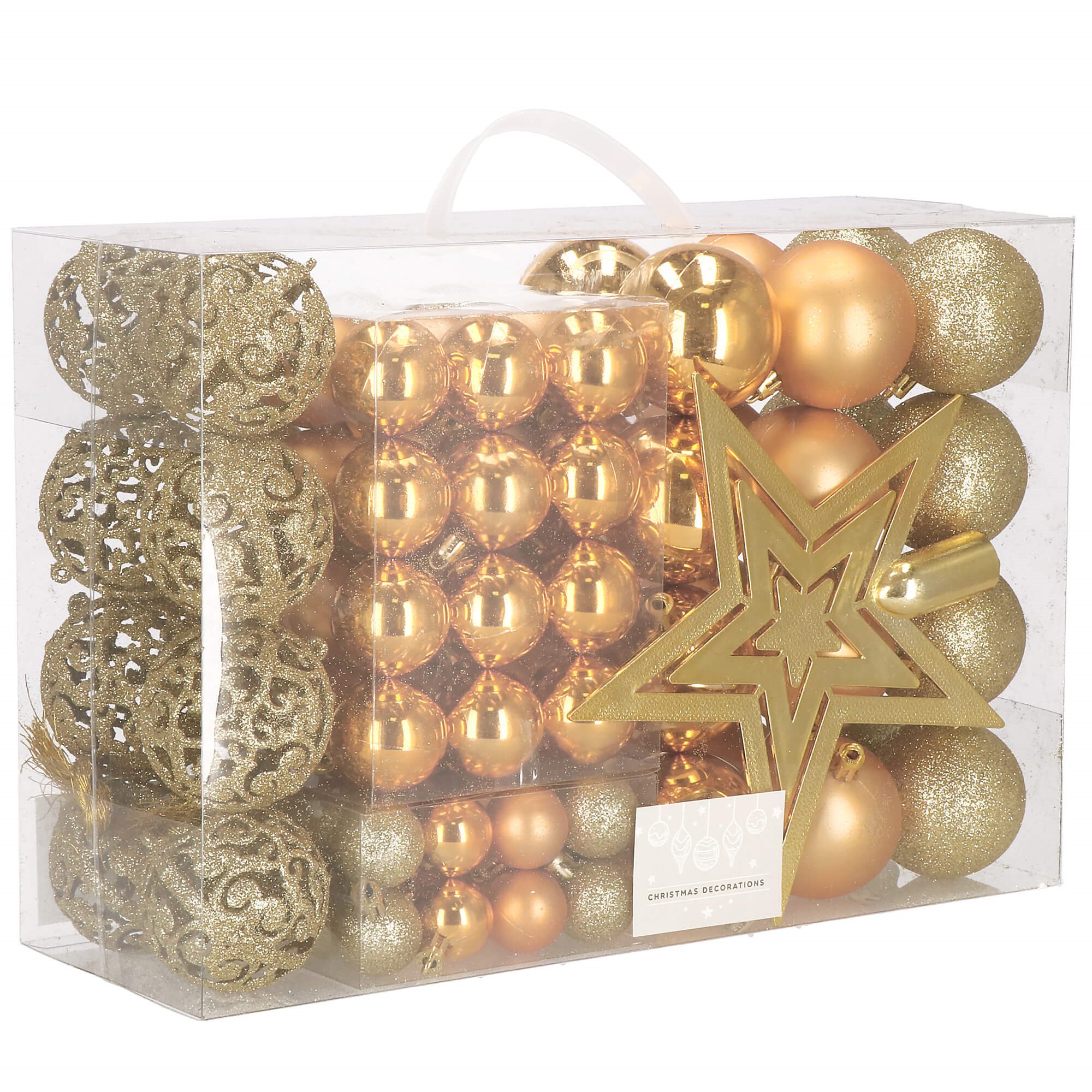 Christmas tree ornament set Springos CA0019, 6/4/3 cm, 100 pcs