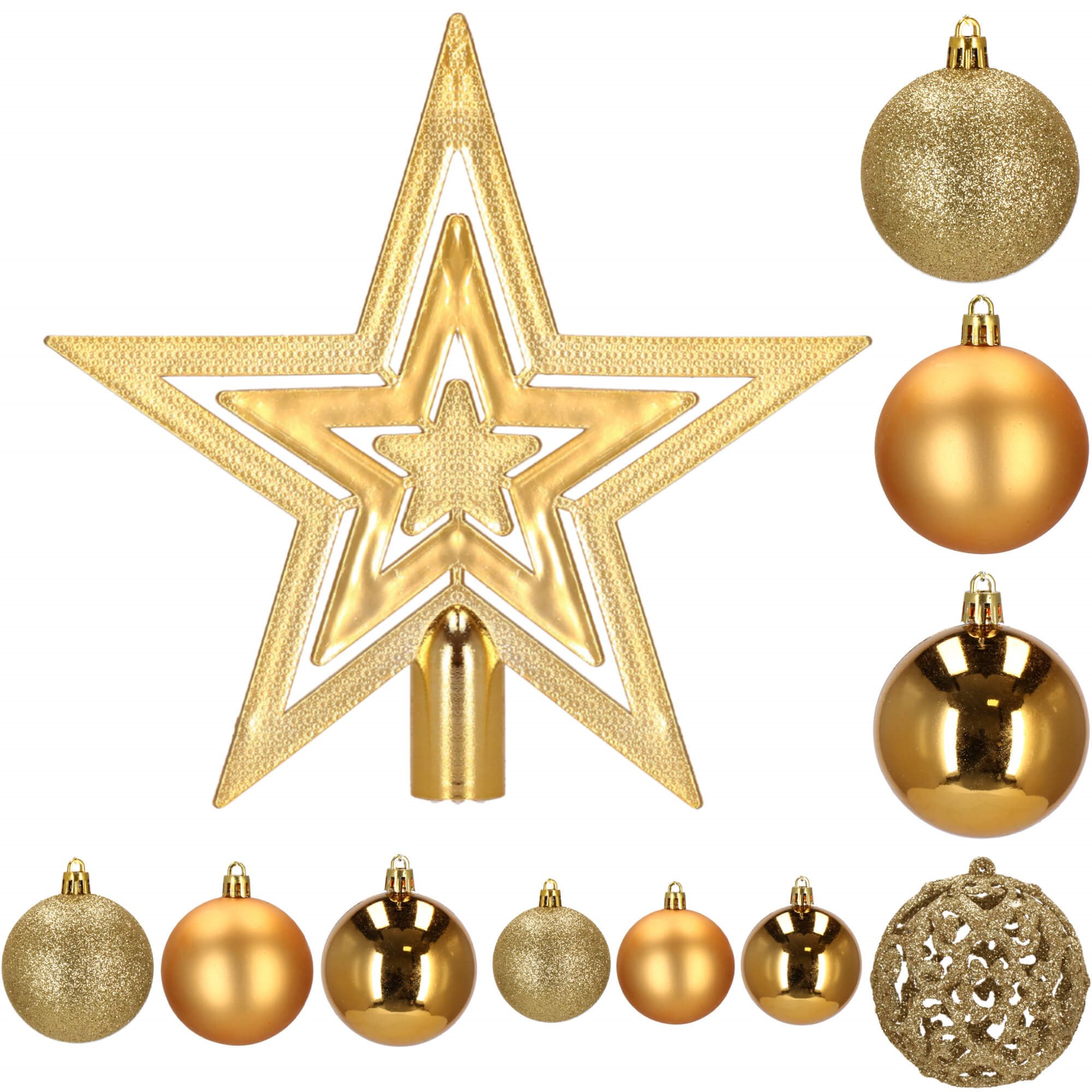 Christmas tree ornament set Springos CA0019, 6/4/3 cm, 100 pcs
